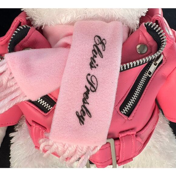 2004 GRACELAND ELVIS PRESLEY 12" STUFFED TEDDY BEAR WITH PINK LEATHER JACKET - Picture 3 of 5